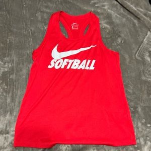 Red Nike softball tank